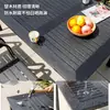 Mesas y Sillas para Patios Exteriores, Juego de Mesa y Sillas de Comedor de Madera Plástica Anticorrosiva para Exteriores, Combinación de Mesa y Sillas de Té de Ocio para Jardín Balcón al Aire Libre