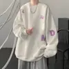 Sudadera Pesada con Cuello Redondo Estampada para Hombre Otoño 2026 Nueva Llegada Top para Chicos Sin Gorro Sensación de Alta Gama Chaqueta para Adolescente