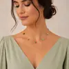 Estilo de vacaciones junto al mar transfronterizo cadena de clavícula personalizada collar de pesca con línea de pesca de piedra natural irregular joyería al por mayor
