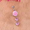 Anillo para ombligo de acero inoxidable directo de fábrica, moda europea y americana, colgante de cabeza de conejo rosa, clavo para ombligo, anillo umbilical, transfronterizo