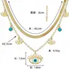 Moda Europea y Americana Chapado en Oro de 18 Quilates Oro Genuino Venta Caliente Transfronteriza Turquesa Ojo Maligno Acero Inoxidable Collar para Mujeres, Lujo Ligero