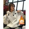 Sudadera con capucha Estilo Americano Estampado para Mujer Otoño e Invierno Nueva Marca de Moda Felpa Pesada Engrosada para Hombre Suelta Versátil Jersey
