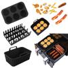 Bandeja Rectangular de Silicona Multifuncional para Freidora de Aire, Grado Alimenticio, con Rejilla para Tocino y Hot Dogs, Bandeja para Hornear, Pizza