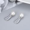 Cross-border Novo S925 Prata Esterlina Pérola Gancho de Orelha Estilo Coreano Simples Moda Micro-incrustado Zircão Brincos DIY Suporte Vazio Jóias