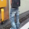 Jeans vintage lavados estilo americano para hombre, nuevos pantalones de pierna recta cónica con diseño de patchwork para primavera y otoño 2026, pantalones largos de moda