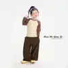 Ropa Infantil Nuomi Wanzi 2026 Otoño Nuevo Estilo Coreano para Niñas Camiseta Básica de Punto de Lana con Bloques de Color y Mangas Raglán