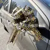 Nuevo 6.4cm gasa de nieve a través de flor grande dorada a mano flor flor empaque de regalo decoración de coche de boda flor 70#