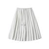 Falda plisada de cintura media americana para mujer, elegante falda de verano con cordón ajustable, longitud media, S20976