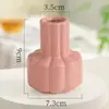 Estilo Crema de Ins Cerámica de Escritorio Jarrón Pequeño Renovación de Habitación Objetos Pequeños Cálidos Adornos de Flores Artificiales Decoración de Oficina