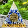 Pirâmide de bola de cristal natural de 8cm Ornamento de mesa de escritório europeu e americano Artesanato de pirâmide de resina para yoga e meditação
