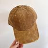 Boné Color Sólida Versátil da Moda Estilo Coreano Unissex Alta Qualidade Outono e Inverno Veludo Cotelê Lavado Macio Boné de Baseball