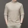 Nuevo Suéter de Cuello Alto para Hombre, Anti-Pilling, Moderno, Versátil, Color Sólido, Tejido de Manga Larga, Camiseta Interior para Hombre