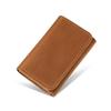 Transfronterizo en stock Tarjetero Cuero Genuino Tarjetero para Hombres y Mujeres Retro Capa Superior Cuero Vacuno Tarjetero Cuero Crazy Horse Tarjetero para Tarjetas de Crédito Negocios