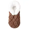 Calcetines de piso de lana de cordero personalizados, zapatos y calcetines de felpa de invierno engrosados antideslizantes, calcetines cálidos para el hogar unisex talla grande