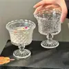 Taça de Champanhe Gravada Romântica Retrô Estilo Francês, Taça de Vinho Vintage de Alta Estética, Taça Alta para Vinho Tinto, Taça para Vinho Doce