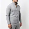 Colección nueva otoño/invierno 2026 transfronteriza: suéter de punto liso para hombre, de cuello alto medio, un cárdigan elegante y casual para hombres jóvenes