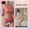 Lingerie Sexy Roxo Sexy Sem Tirar Transparente Seios Pequenos Macacão Pijama Uniforme de Três Pontos Tentação Tamanho Grande Desejo Puro
