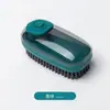 Escova hidráulica multifuncional para lavanderia, escova de sapatos, escova de panelas, escova com dispensador automático de líquido, escova de limpeza doméstica com cerdas macias e duras, escova de sapatos