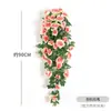 Cesta de Rattan com Rosa Artificial Flor Artificial Mergulhada Diaolan Decoração de Plástico Cipó Pendurado na Parede Planta Verde Sala de Estar Interna Pendurado na Parede
