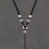 Cordão para Pingente de Ágata Cinza, Fio para Pingente, Cordão para Pingente com Corda, Joias de Jade, Estilo Grosso para Homens, Ajustável