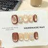 Otoño/Invierno Elfo Pura Hechura Uñas Portátiles Elegantes Blanqueamiento Cuadros Pegatinas para Uñas Ojo de Gato Esmalte en Gel Uñas Venta al por Mayor Pegatinas para Uñas