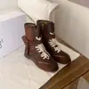 Nuevas botas de entrenamiento Martin estilo caza alemanas de moda para otoño e invierno, colorblock retro, versátiles, con cordones y cremallera lateral para mujer