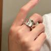 Anillo Geométrico Irregular de Plata de Ley 925 para Mujer ins2024 Nuevo Sentido de Diseño de Nicho Moda Anillo de Dedo Personalizado