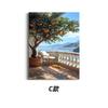 Pintura Decorativa de Árbol de Naranja Estilo Granja Retro Mediterráneo Transfronterizo para Entrada, Comedor, Sala de Estar, Dormitorio, Ambiente Acogedor