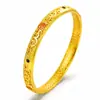 Herencia Antigua chapado en oro gota esmalte esmalte pulsera Fu carácter fu boca cerrada fondo de dinero boda boda pulsera anillo