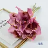 Flor de Magnólia Simulada Amarrada à Mão com 6 Cabeças Buquê Huihua Decoração de Casa Buquê de Flores de Mão para Fazer Arranjo de Flores de Casamento com Flores de Seda