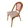 Mesa y Silla de Estilo Francés para Exterior Balcón Silla de Ratán Silla de Ratán Juego de Tres Piezas Cafetería Tienda de Té con Leche Casa de Huéspedes Silla de Comedor Vintage para Exterior