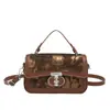 Bolsa Pequena Quadrada Estilo Coreano Tendência deste Ano para Mulheres, Nova Moda Verão 2026 Bolsa de Ombro com Fivela de Fechadura, Bolsa Transversal para o Dia a Dia