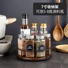 Estante de Almacenamiento Susan de Madera Maciza Estante con Disco de Acero para Ajuste Mesa Giratoria Giratoria para Botellas y Frascos de Condimentos Bandeja Cosmética Giratoria