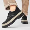 Zapatos de Trabajo para Hombre Nuevos de Caña Baja Casuales de Moda Zapatos con Cordones Individuales Botas de Ruibarbo Zapatos de Moda Tendencia para Hombre Primavera y Otoño