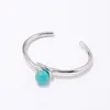 [18] Joyería de AliExpress nacional y extranjera suministro ambiente simple apertura en forma de C pliegue pulsera de perla azul