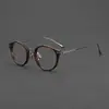 Armazón de Gafas Hecho a Mano Estilo Japonés de Titanio Puro Unisex Lo-102 Armazón Ovalado Retro de Acetato Bj Mismo Estilo de Armazón de Gafas