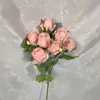 Decoraciones para Mesa de Comedor Rústica de 7 Piezas con Pequeñas Rosas de Copo de Nieve, Flores Artificiales Estilo Jardín de Monet para Bodas