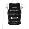 Moda Femenina Europea y Americana Transfronteriza Verano 2026 Nuevo Estampado Floral Cuello Redondo Sin Mangas Hueco Ajustado Crop Top para Mujer