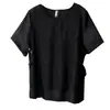 Verano Nuevo Estilo Tallas Grandes Moda Coreana Casual Ligero Malla Falso Dos Piezas Manga Corta Elegante Camiseta Top 0498
