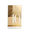 Tarjetas Personalizadas de Número de Mesa para Bodas Estilo INS Transfronterizo Acrílico Decoración Moderna de Mesa de Comedor Boda Compromiso Pantalla de Espejo Dorado