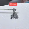 Pulsera de Plata Sanqi de Plata Vieja de Shanxi Colgante Estilo Étnico Borla Mariposa Tubo Curvo Encanto Accesorios para Pulsera DIY