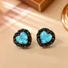 Pendientes de Zirconia con Forma de Corazón Agrietado de Hielo, Estilo Dulce y Fresco, Moda de Alta Gama, Pendientes Exquisitos y Únicos, Accesorios de Estilo Niche Hot Girl