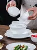 Venta al por mayor Chinos Color de Bajo Esmalte a Alta Temperatura Porcelana Cerámica Tazones, Tazones Domésticos, Platos, Platos de Servir, Vajilla, Inauguración de Casa Alta Temperatura