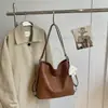 2026 Bolso Tote Tejido Casual Simple Estilo Coreano Nuevo, Gran Capacidad, Bolso Cruzado de Hombro Único de Nicho de Gama Alta