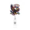 Insignia de Águila Conmemorativa del 250 Aniversario Estadounidense Transfronteriza PortainSignias Retráctil Colgante Decorativo del Día de la Independencia