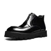 Botas de Cuero Genuino de Alta Gama para Hombre, Suela Gruesa, que Aumentan la Altura, Versátiles, de Moda, Botas Grandes de Piel de Vacuno de Primera Capa, Botas tipo Martin de Estilo Británico