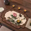 Tendencia Nacional Flor y Pájaro Pintura Antigua Esterilla para Té Nuevo Estilo Chino Lodo Diatomeas Absorbente de Agua Posavasos para Té Impermeable Mesa de Té Mesa para Preparación en Seco Camino de Mesa