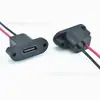 Enchufe de carga tipo C de tipo ojo de cerradura de doble pin con cable de conexión, puerto de carga externo para dispositivos pequeños, 2P 4P