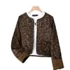 Chaqueta estilo Chanel de ante Maillard con estampado de leopardo hecha a medida para mujer, moda 2026, rejuvenecedora, modelo nuevo para primavera, otoño e invierno