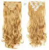 Extensões de Cabelo Sintético Clip-In Conjunto de 7 Peças Extensões de Cabelo Peruca Extensões de Cabelo Cortina de Cabelo Peruca 16 Presilhas Cabelo Longo Cacheado Fibra Sintética para Mulheres